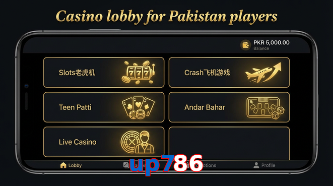Lobby view of Up786 for Pakistan users